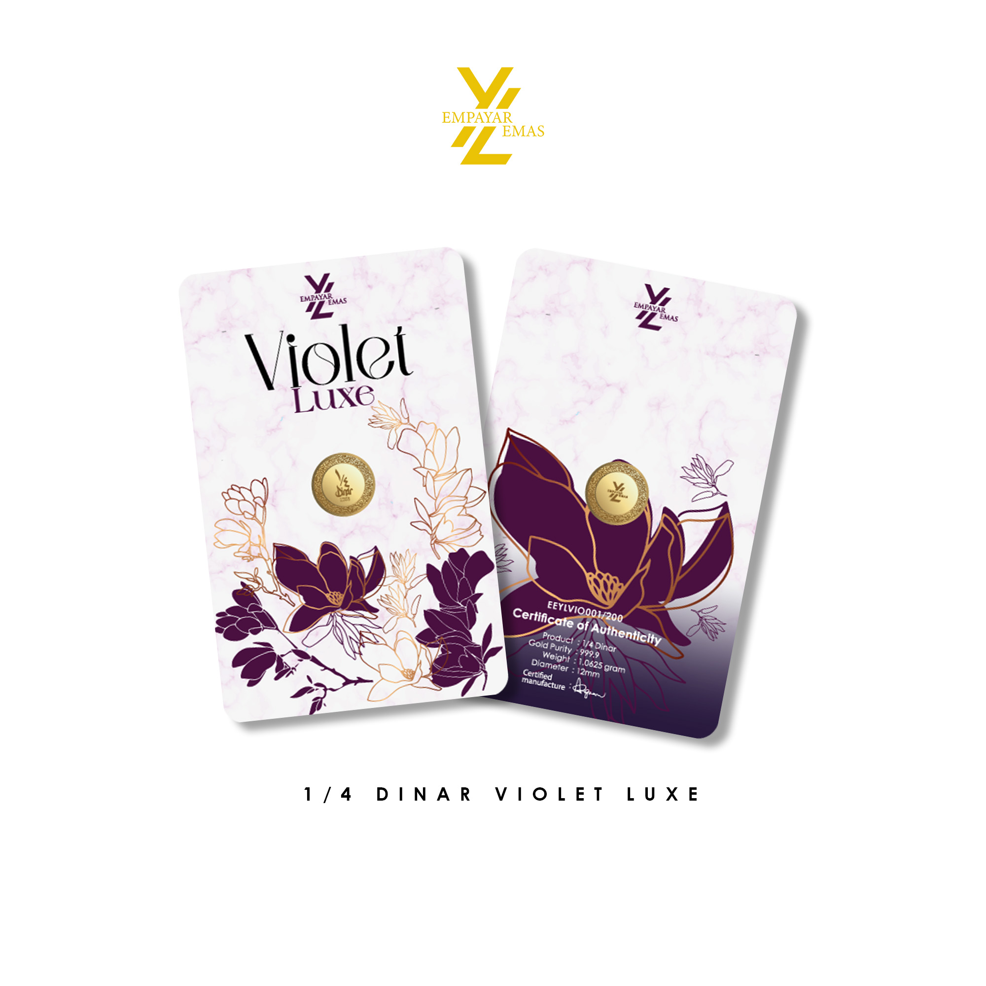 1/4 DINAR VIOLET LUXE (999.9)(READY STOK DI HQ 17 JULAI)