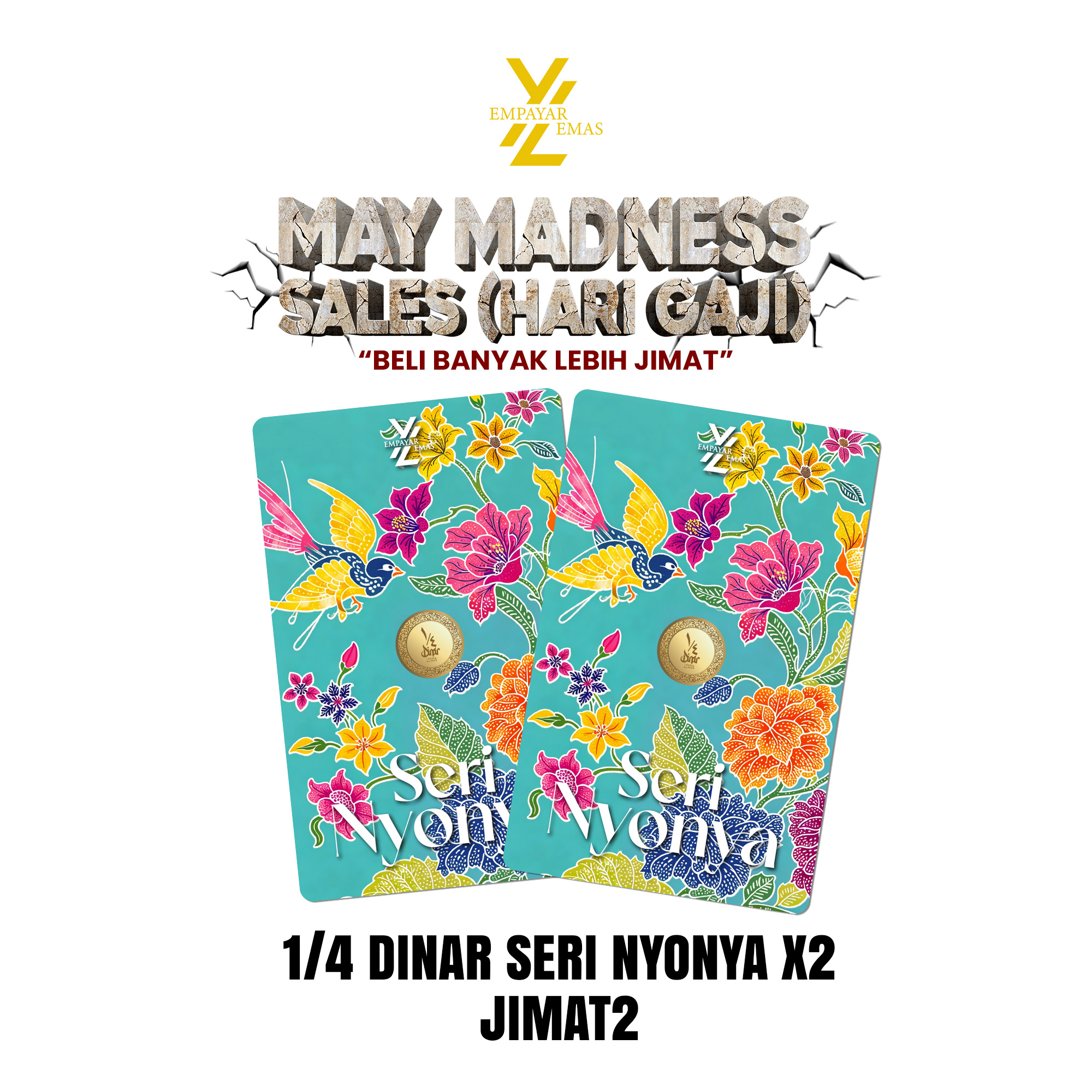 COMBO 1/4 DINAR SERI NYONYA x 2 PCS (999.9)