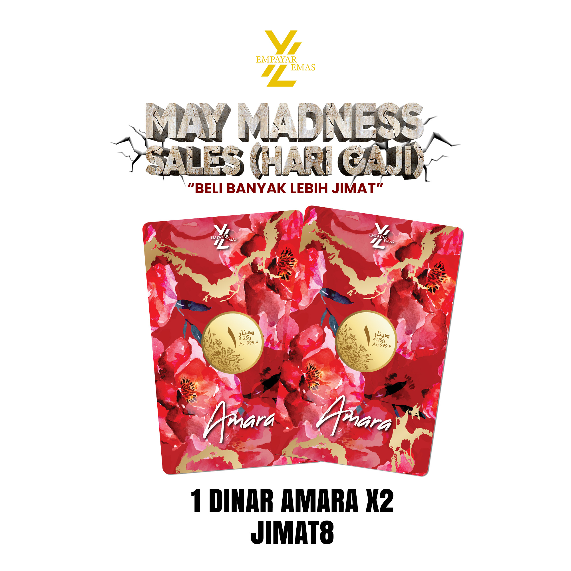 COMBO 1 DINAR AMARA x 2 PCS (999.9)(READY STOK DI HQ 4 JUN)