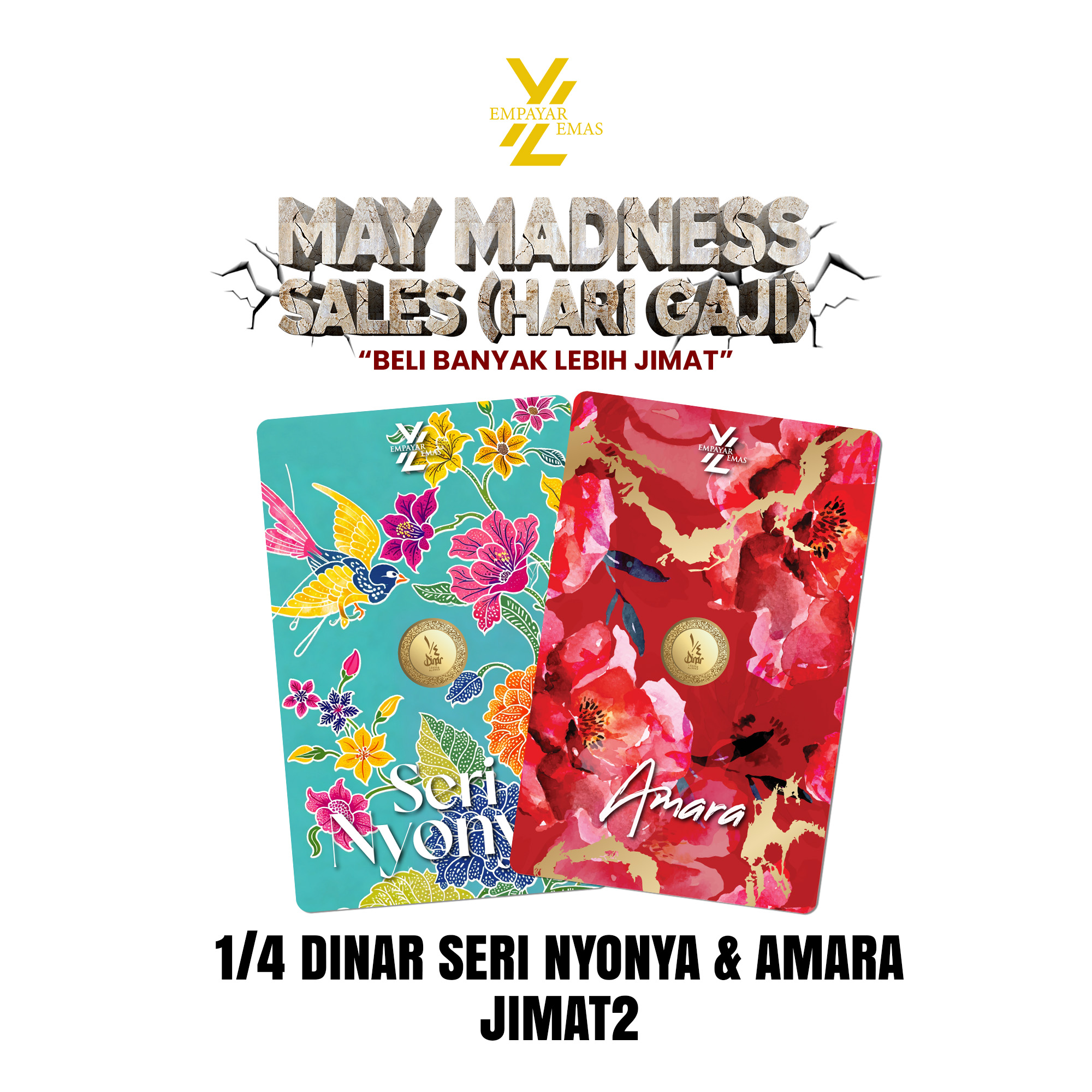COMBO 1/4 DINAR SERI NYONYA + 1/4  DINAR AMARA (999.9)