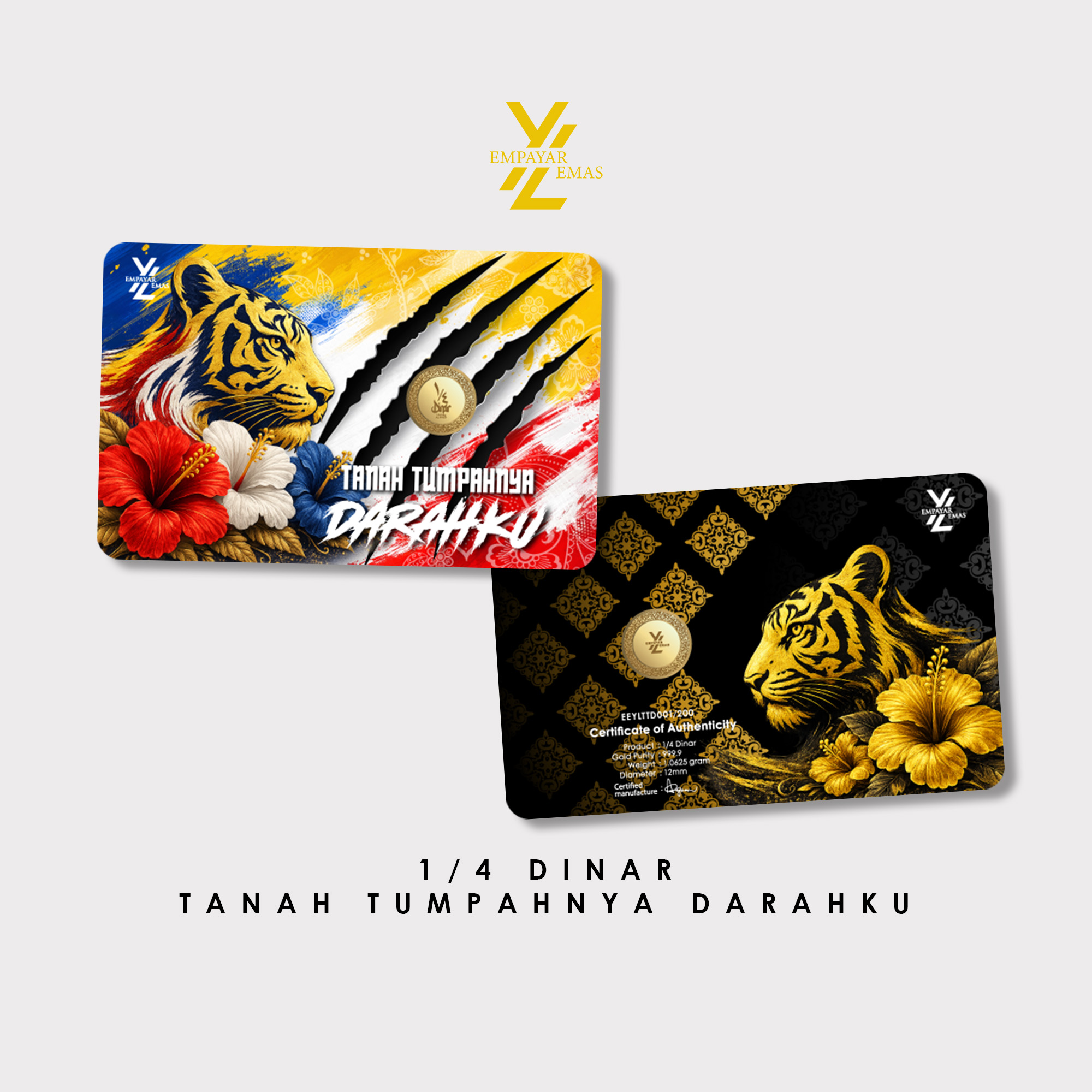 1/4 DINAR TANAH TUMPAHNYA DARAHKU(999.9)(READY STOK DI HQ: 3 SEPTEMBER 2026)