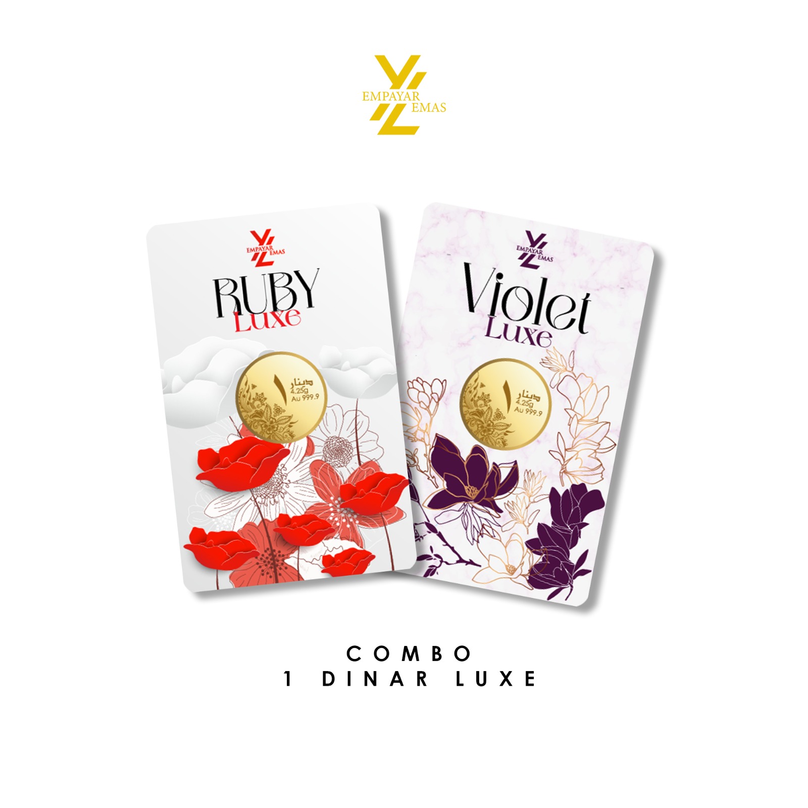 COMBO 1 DINAR RUBY + 1 DINAR VIOLET (999.9)